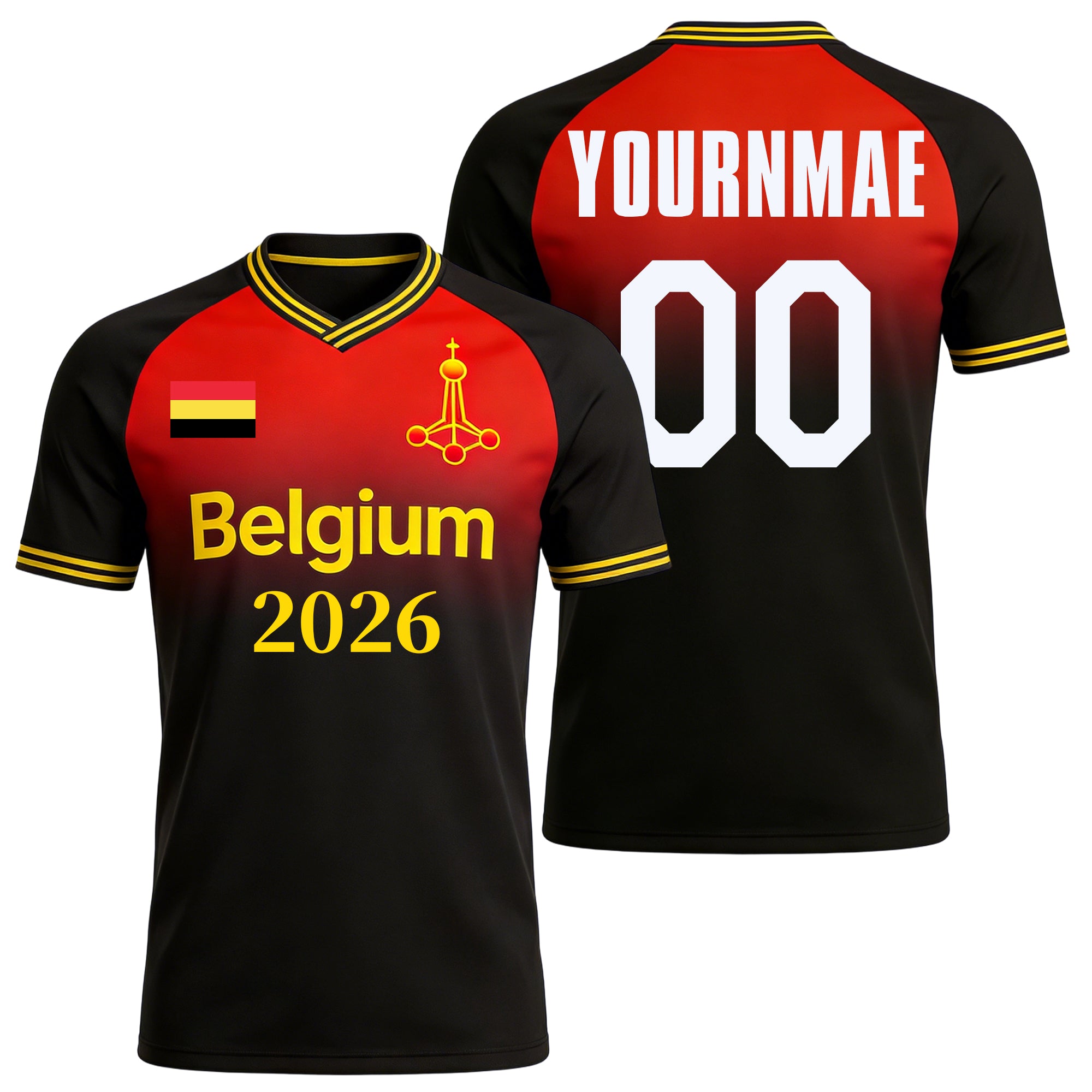 Custom Kids Youths Mens Womens Belgium 2026 Cup T Shirts Soccer Jersey For Fans
