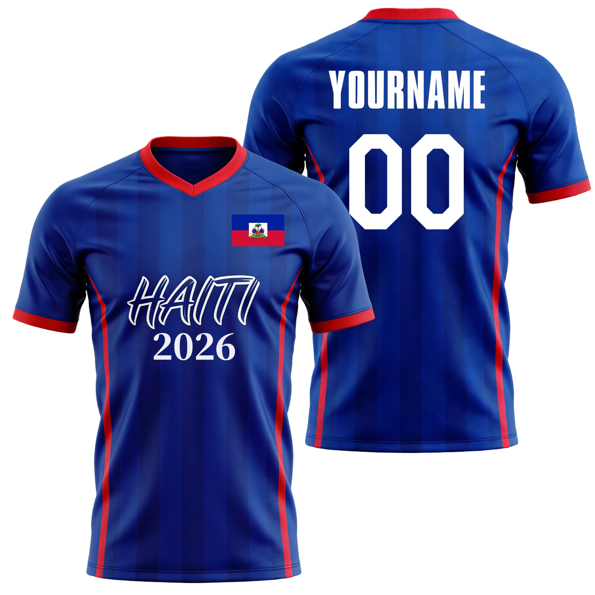 Custom Haiti Soccer Jersey – Personalized Name & Number Football Shirt:2026 Cup Kids Youths Mens Womens Fans