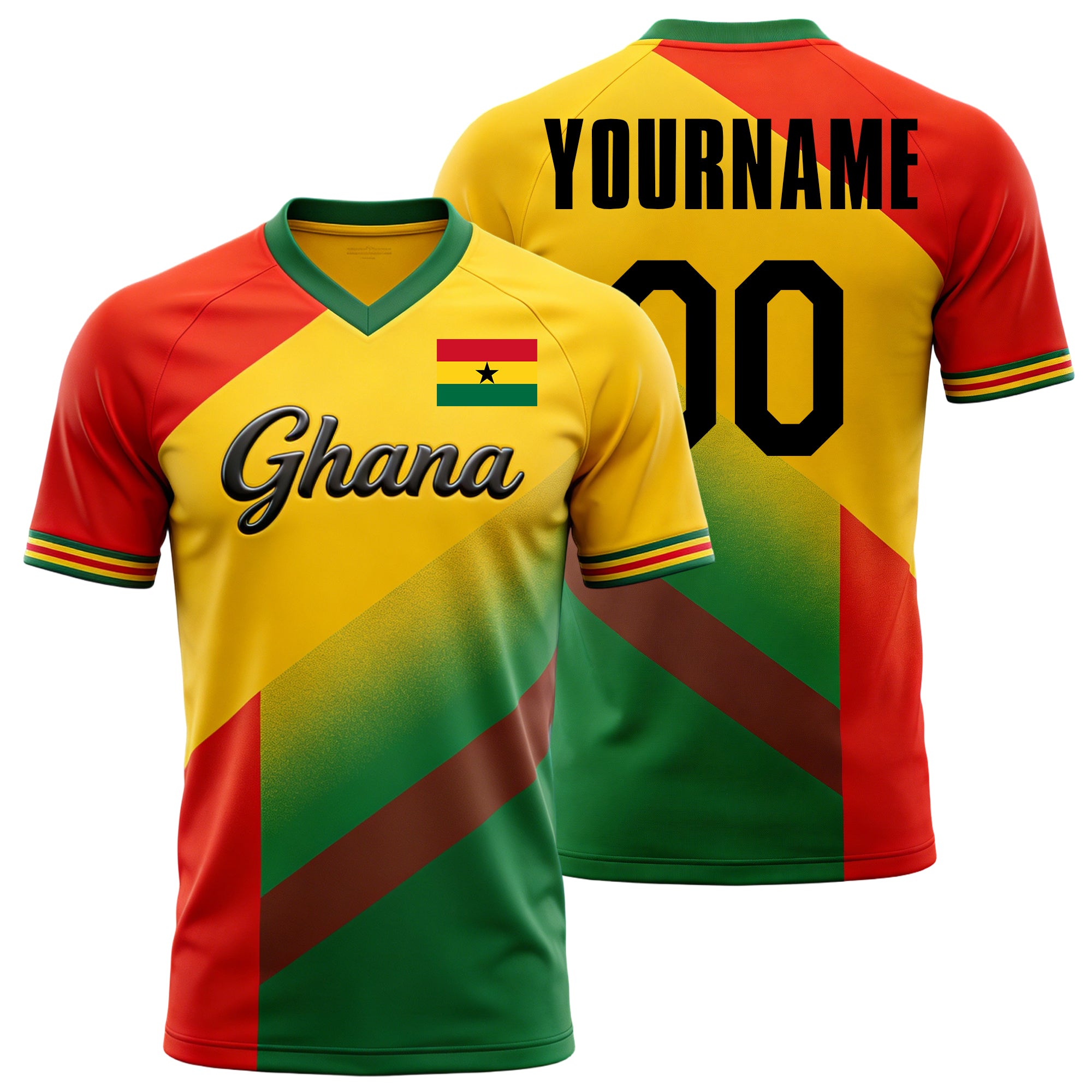 Custom Ghana Soccer Jersey – Personalized Name & Number Football Shirt:2026 Cup Kids Youths Mens Womens Fans