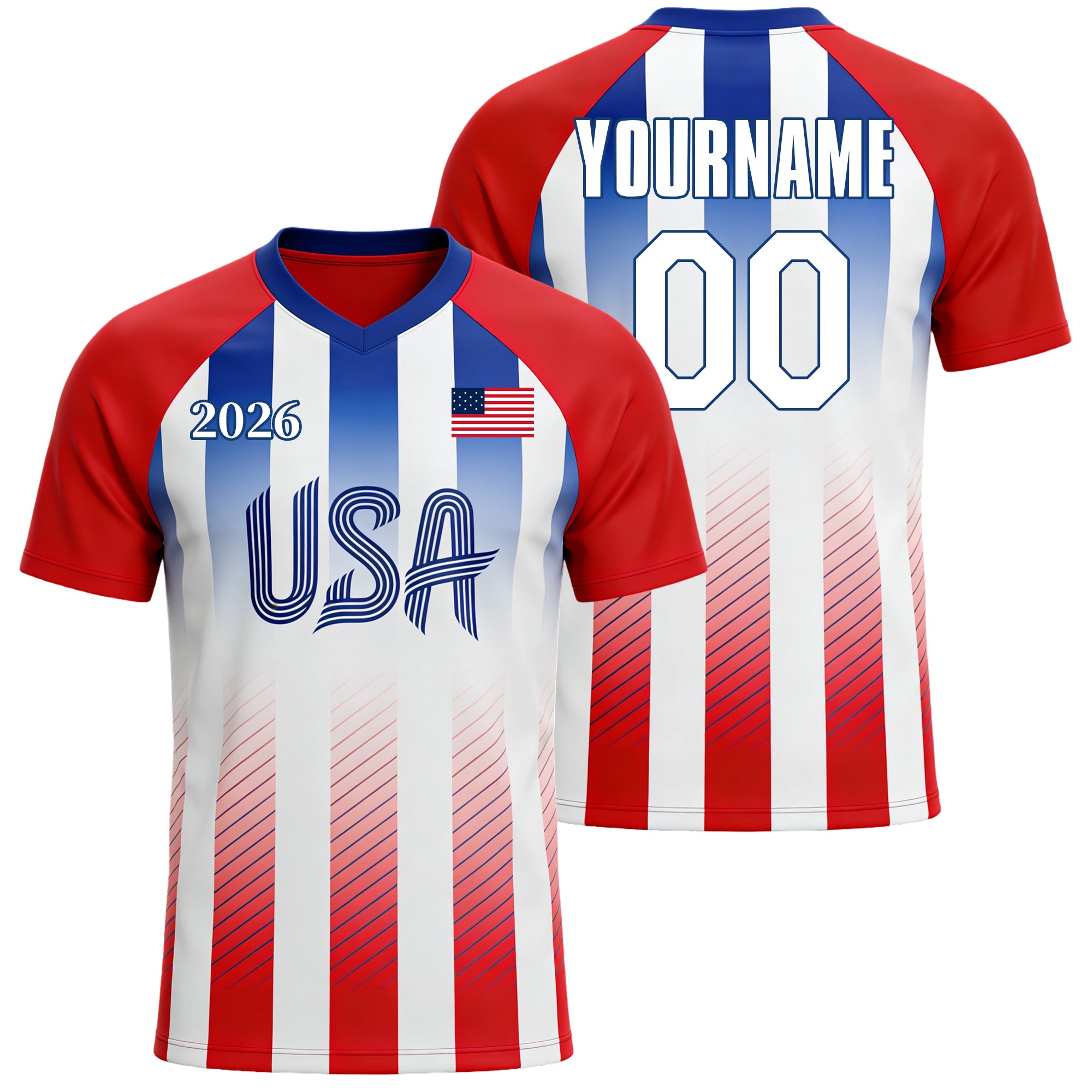 Custom USA Soccer Jersey – Personalized Name & Number Football Shirt:2026 Cup Kids Youths Mens Womens Fans