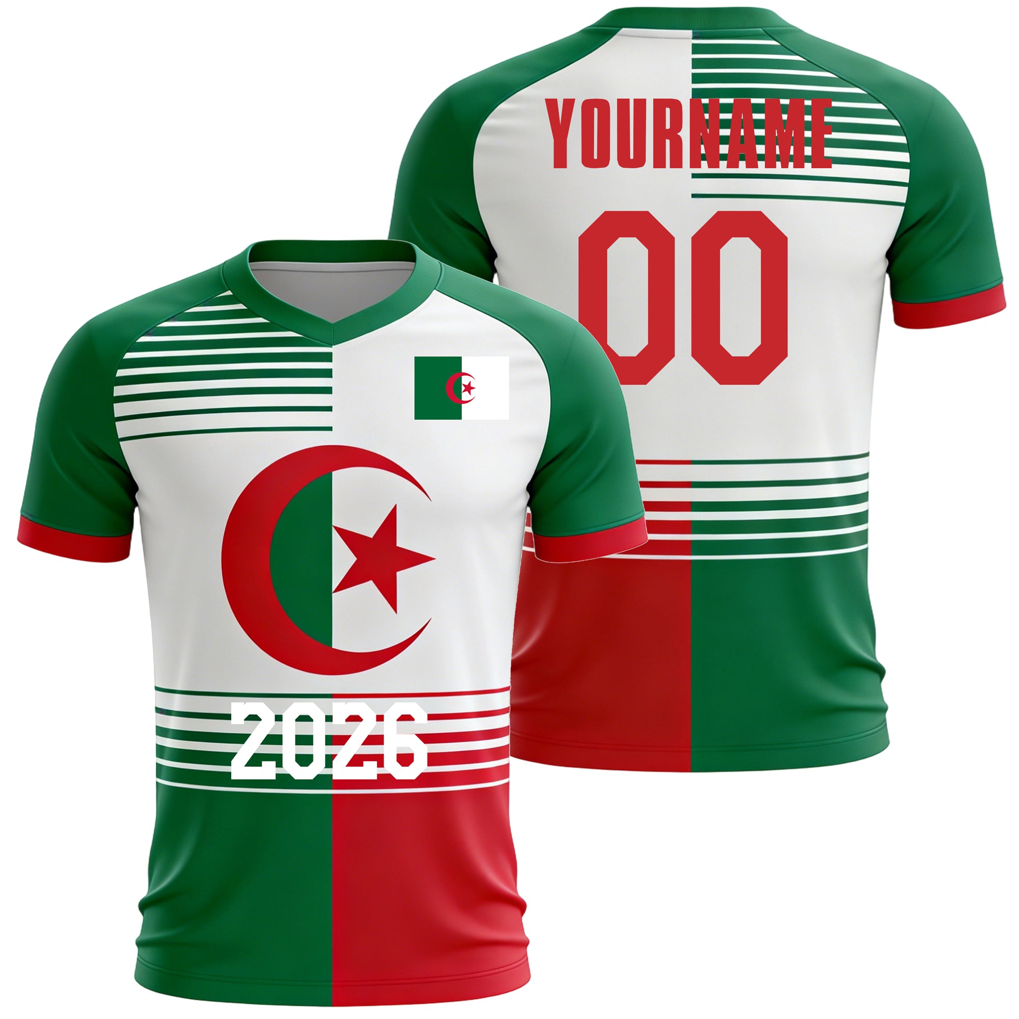 Custom Kids Youths Mens Womens Algeria 2026 Cup T Shirts Soccer Jersey For Fans