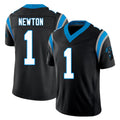 Carolina #1 Newton Player Football V Neck Short Sleeve Black Jersey Cam For Men Youth Women Gift