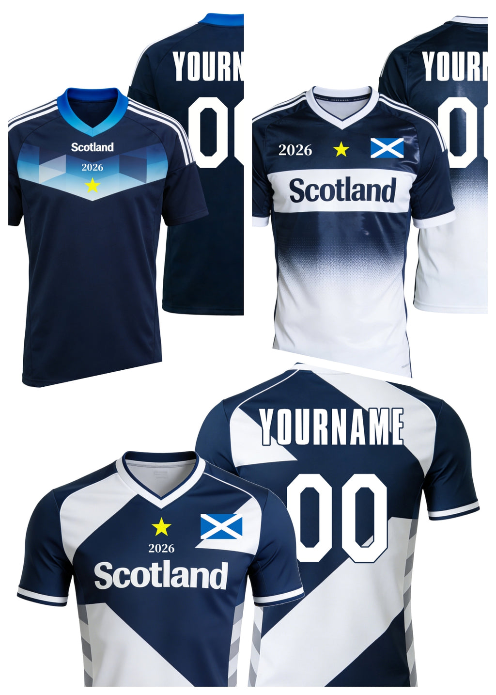 Custom Scotland Soccer Jersey – Personalized Name & Number Football Shirt:2026 Cup Kids Youths Mens Womens Fans