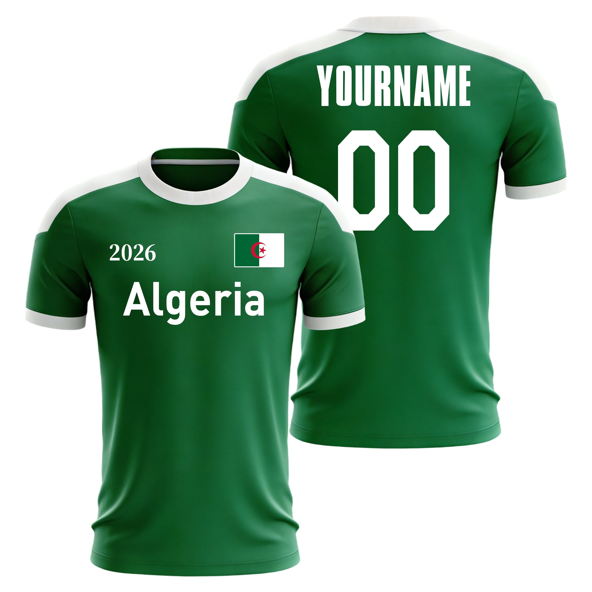 Custom Algeria Soccer Jersey – Personalized Name & Number Football Shirt:2026 Cup Kids Youths Mens Womens Fans