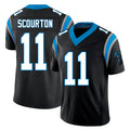Carolina #11 Scourton Player Football V Neck Short Sleeve Black Jersey Nic For Men Youth Women Gift