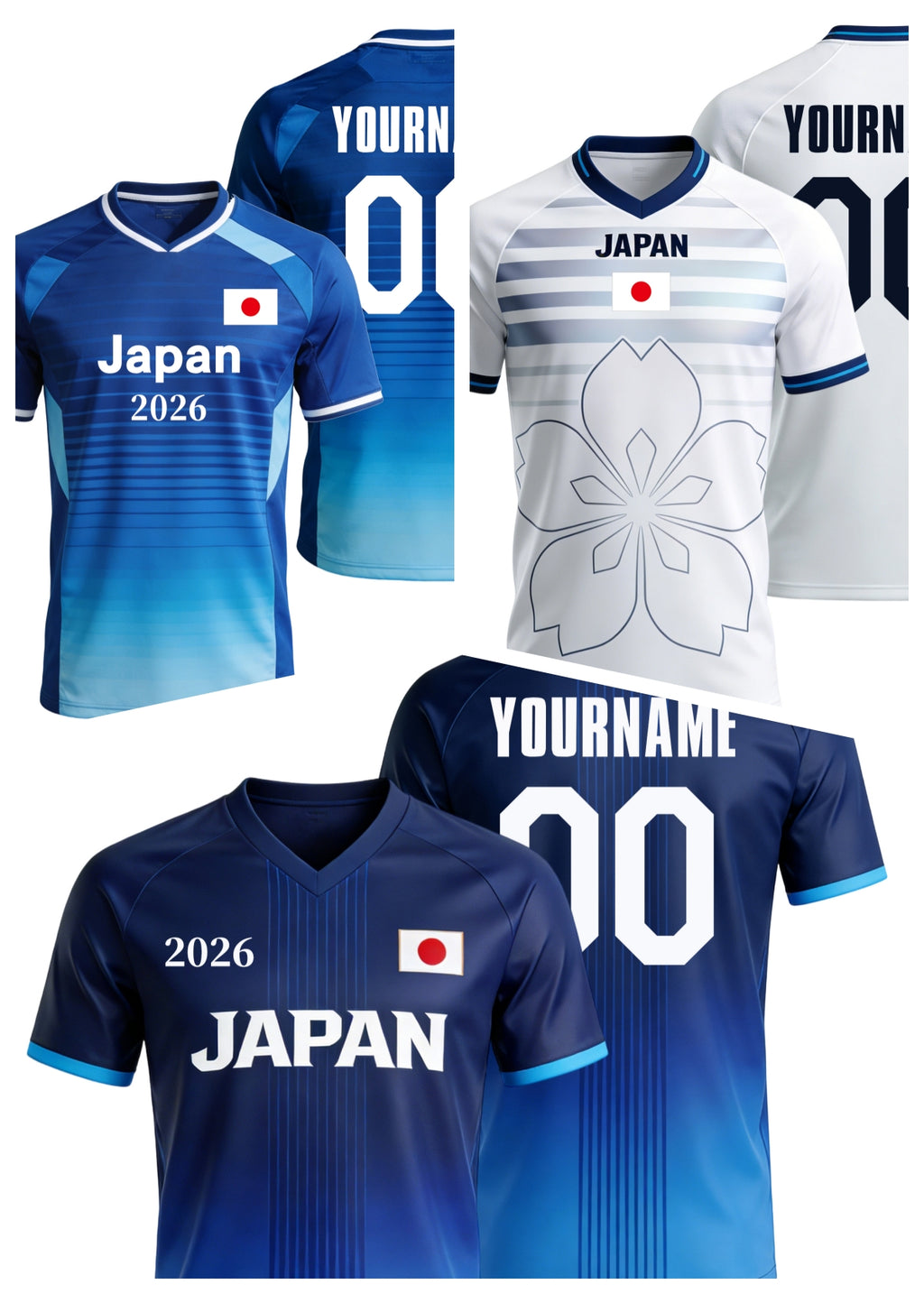 Custom Japan Soccer Jersey – Personalized Name & Number Football Shirt:2026 Cup Kids Youths Mens Womens Fans