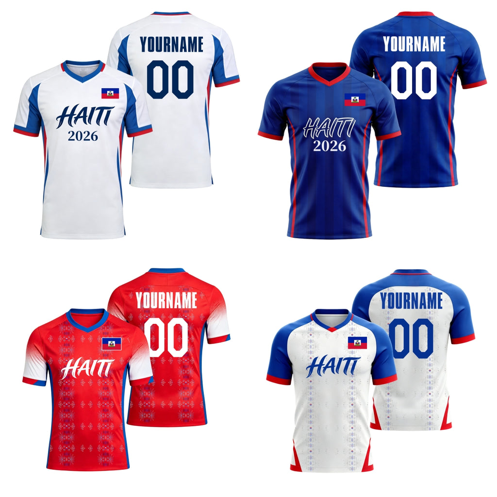Custom Haiti Soccer Jersey – Personalized Name & Number Football Shirt:2026 Cup Kids Youths Mens Womens Fans