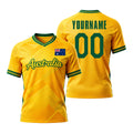 Custom Australia Soccer Jersey – Personalized Name & Number Football Shirt:2026 Cup Kids Youths Mens Womens Fans