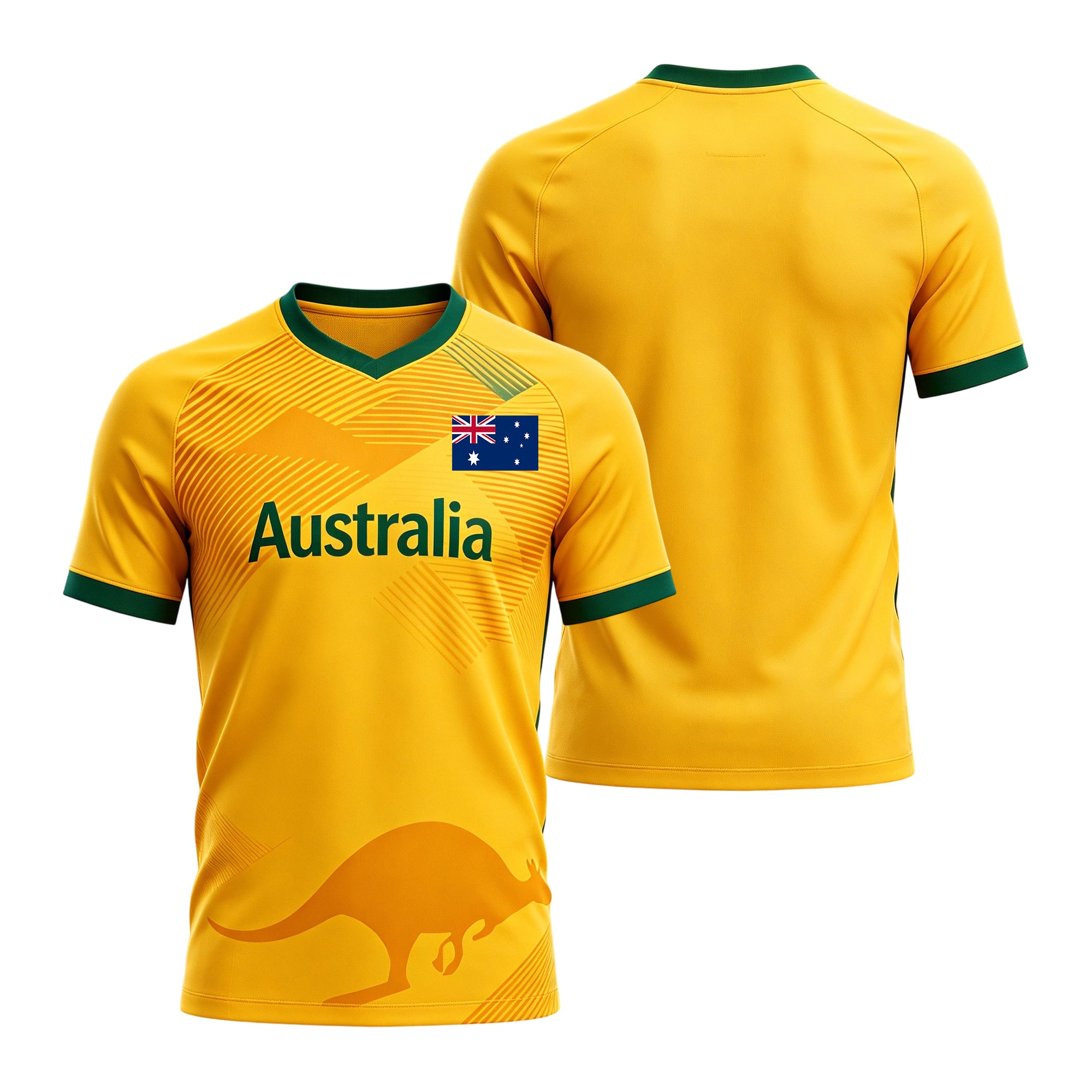 Custom Australia Soccer Jersey – Personalized Name & Number Football Shirt:2026 Cup Kids Youths Mens Womens Fans