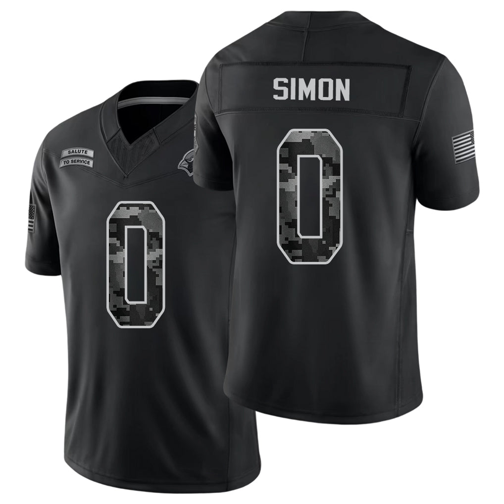 Arizona #0 Simon Player Football V Neck Short Sleeve Black Jersey Cody For Men Youth Women Gift