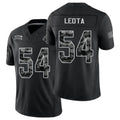 Arizona #54 Leota Player Football V Neck Short Sleeve Black Jersey Eku For Men Youth Women Gift