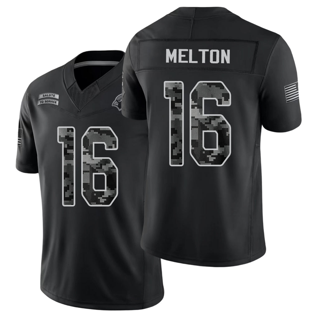 Arizona #16 Melton Player Football V Neck Short Sleeve Black Jersey Max For Men Youth Women Gift