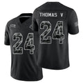 Arizona #24 Thomas V Player Football V Neck Short Sleeve Black Jersey Starling For Men Youth Women Gift