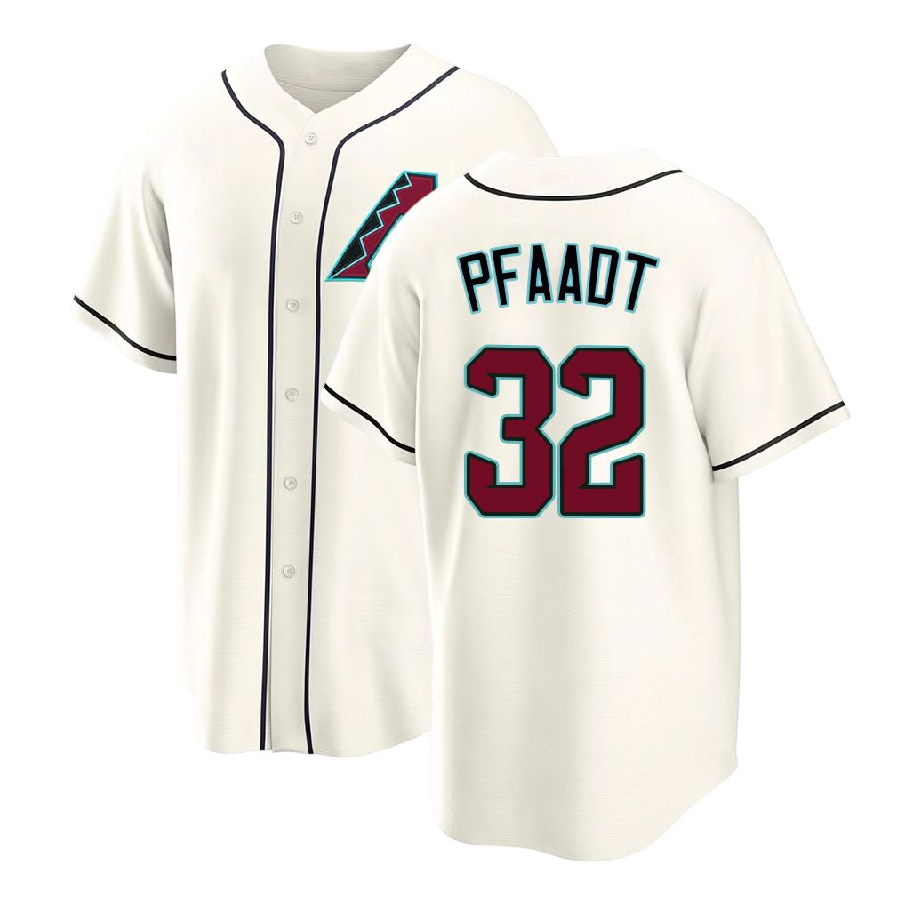 Arizona #32 Pfaadt Player Baseball Short Sleeve Cream Jersey Brandon For Men Women Youth Gift