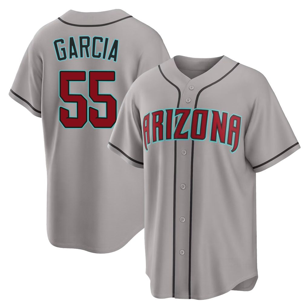 Arizona #55 Garcia Player Baseball Short Sleeve Gray Jersey Brandyn For Men Women Youth Gift