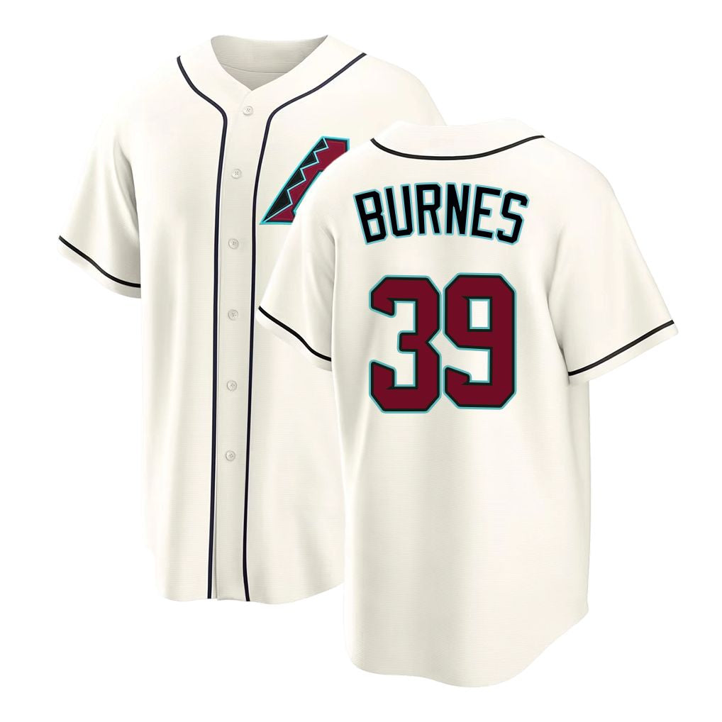 Arizona #39 Burnes Player Baseball Short Sleeve Cream Jersey Corbin For Men Women Youth Gift