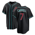 Arizona #7 Carroll Player Baseball Short Sleeve Black Jersey Corbin For Men Women Youth Gift