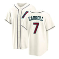 Arizona #7 Carroll Player Baseball Short Sleeve Cream Jersey Corbin For Men Women Youth Gift