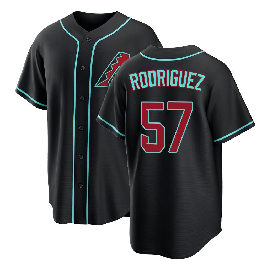 Arizona #57 Rodriguez Player Baseball Short Sleeve Black Jersey Eduardo For Men Women Youth Gift