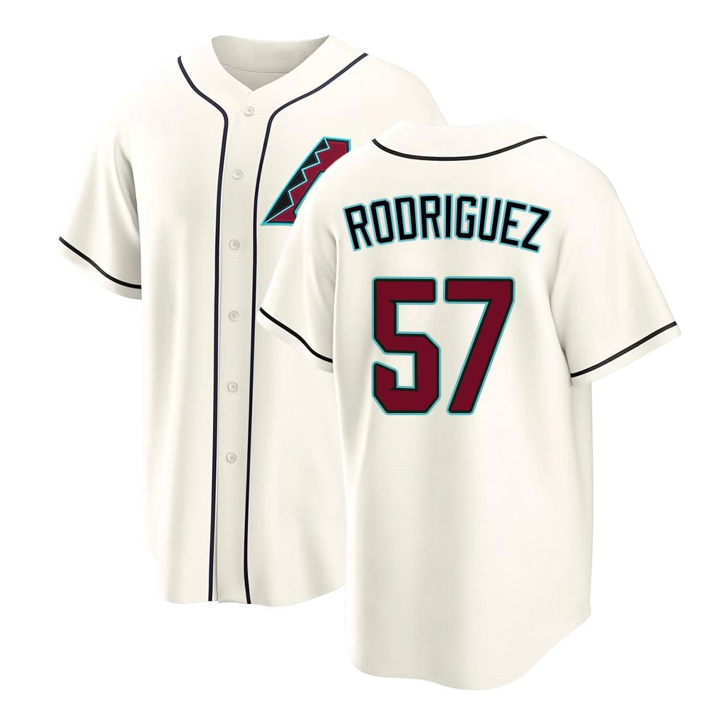 Arizona #57 Rodriguez Player Baseball Short Sleeve Cream Jersey Eduardo For Men Women Youth Gift