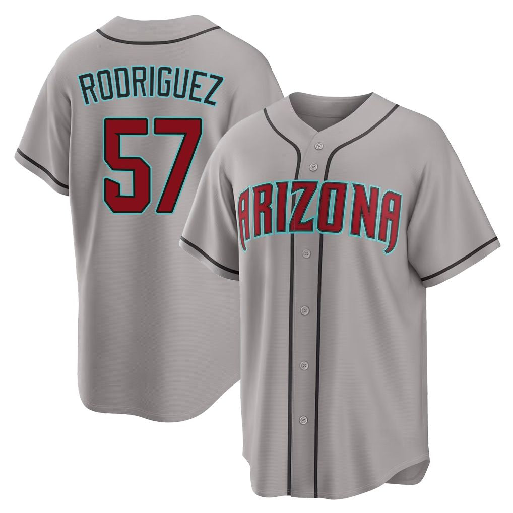 Arizona #57 Rodriguez Player Baseball Short Sleeve Gray Jersey Eduardo For Men Women Youth Gift