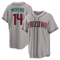 Arizona #14 Moreno Player Baseball Short Sleeve Gray Jersey Gabriel For Men Women Youth Gift