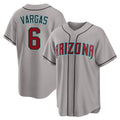 Arizona #6 Vargas Player Baseball Short Sleeve Gray Jersey Iidemaro For Men Women Youth Gift