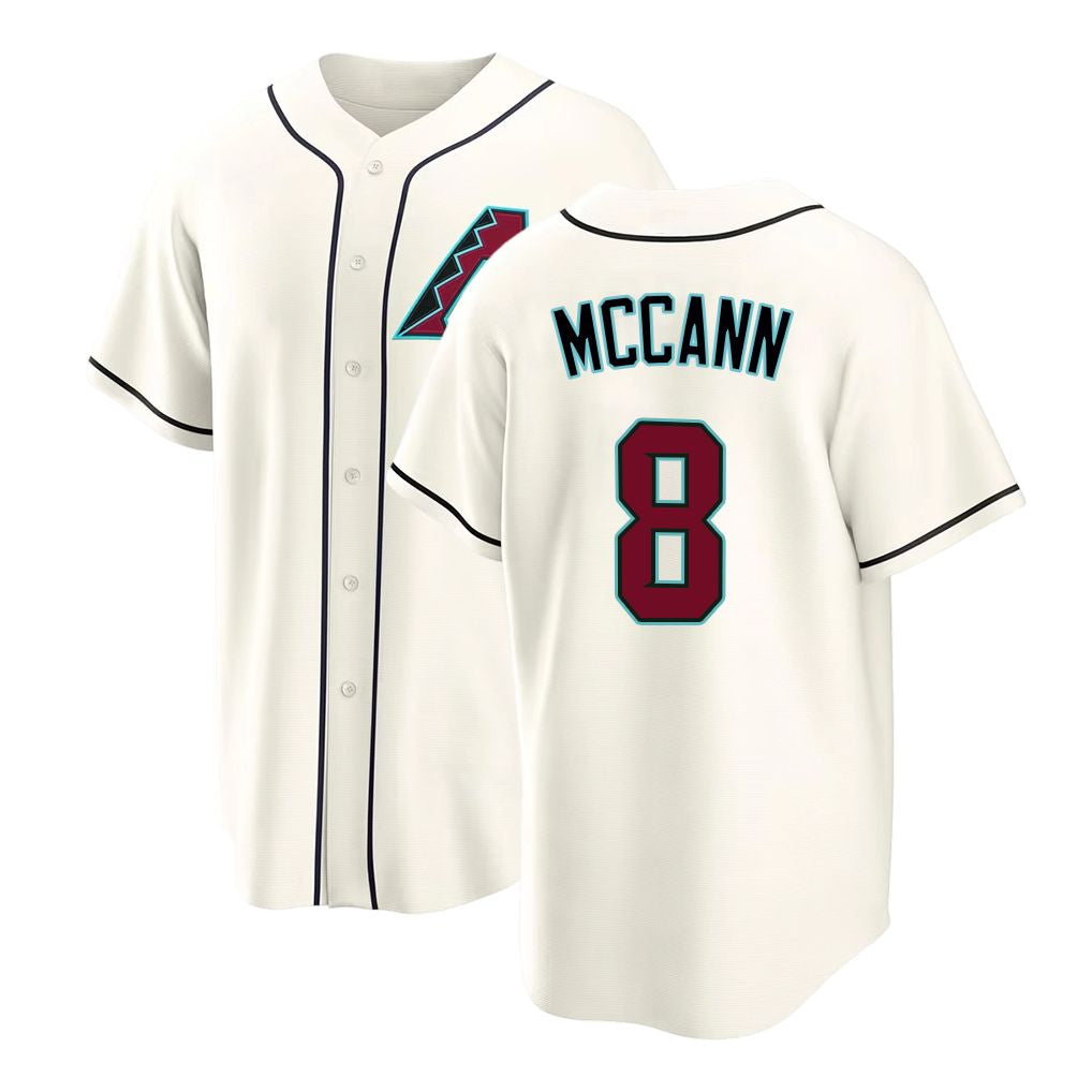 Arizona #8 McCann Player Baseball Short Sleeve Cream Jersey James For Men Women Youth Gift