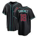 Arizona #18 SAnchez Player Baseball Short Sleeve Black Jersey JesUs For Men Women Youth Gift