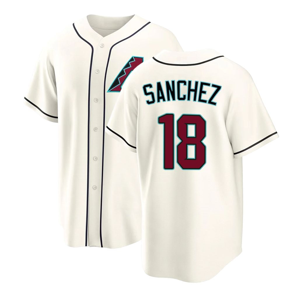 Arizona #18 SAnchez Player Baseball Short Sleeve Cream Jersey JesUs For Men Women Youth Gift