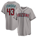 Arizona #43 LoAisiga Player Baseball Short Sleeve Gray Jersey Jonathan For Men Women Youth Gift