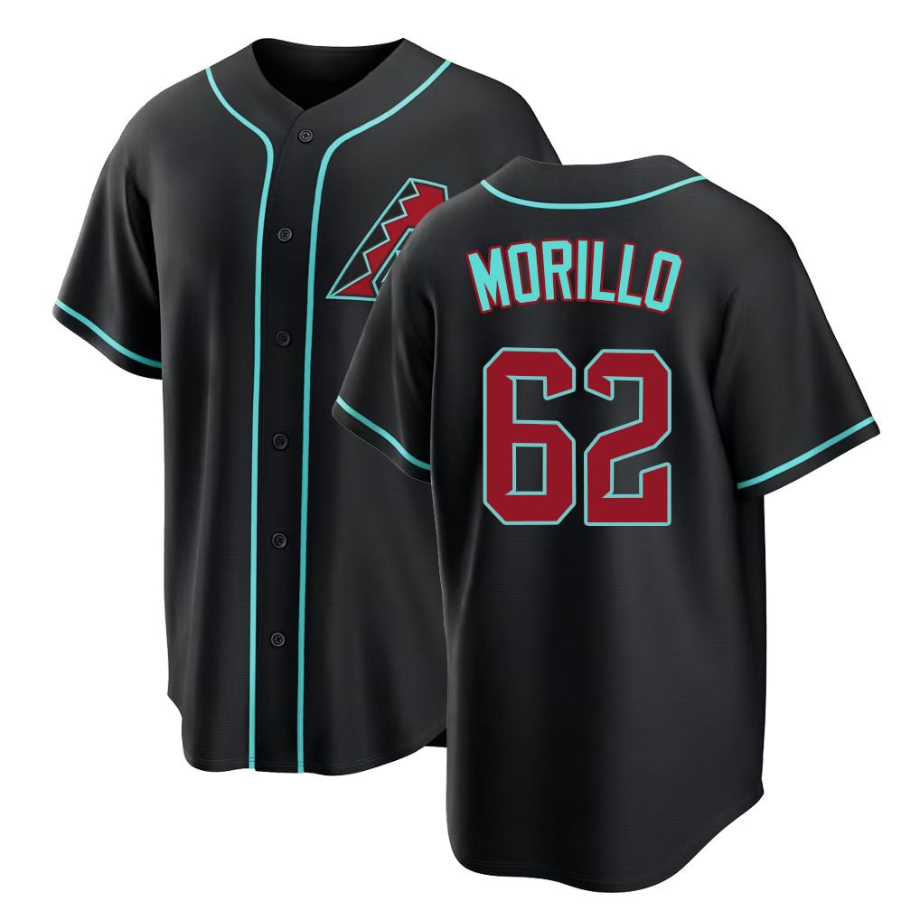 Arizona #62 Morillo Player Baseball Short Sleeve Black Jersey Juan For Men Women Youth Gift
