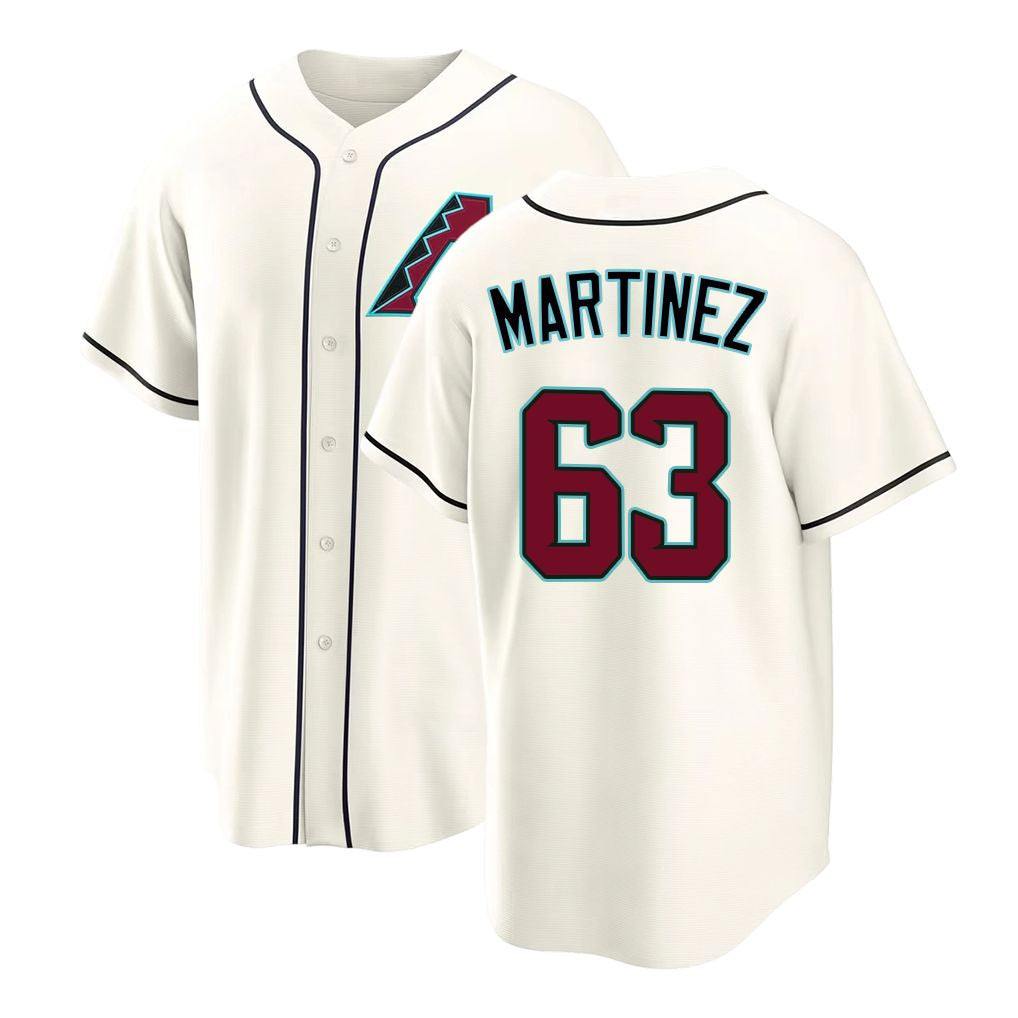 Arizona #63 Martinez Player Baseball Short Sleeve Cream Jersey Justin For Men Women Youth Gift