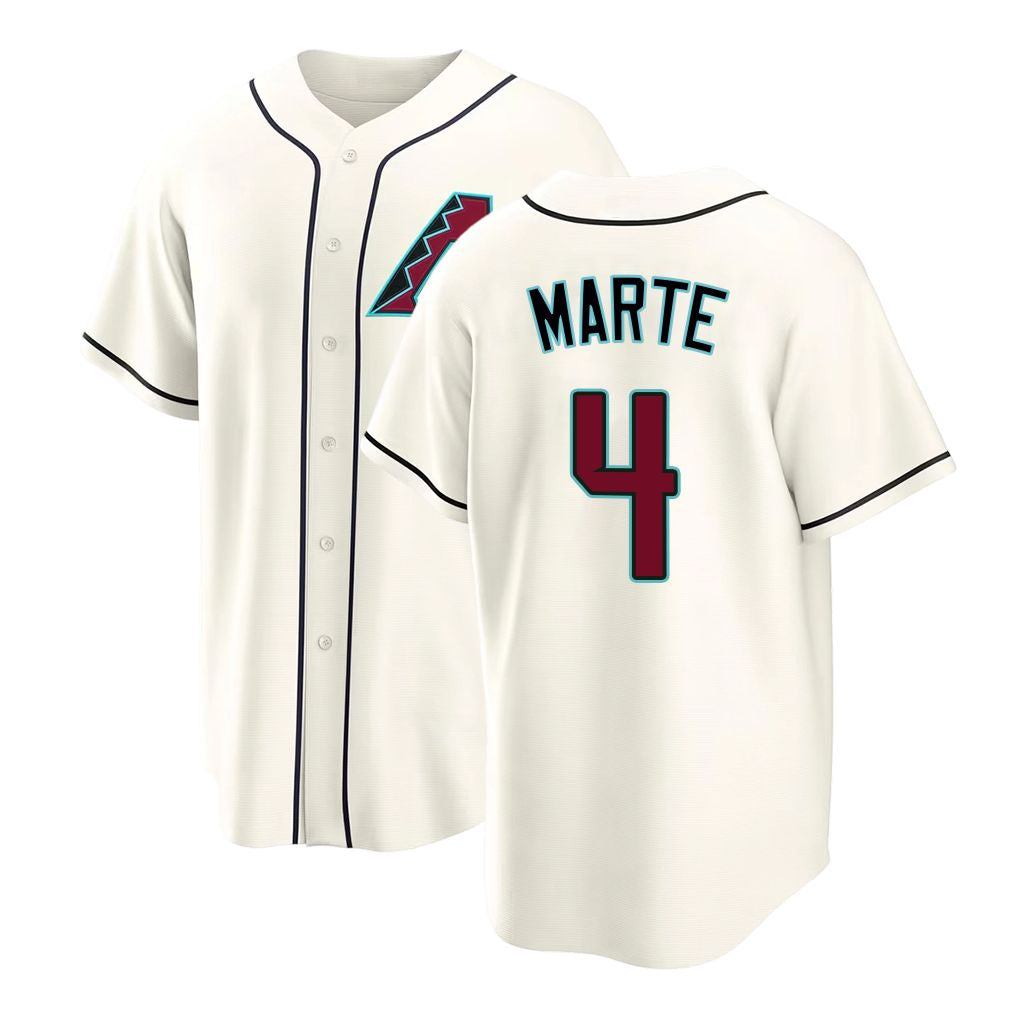Arizona #4 Marte Player Baseball Short Sleeve Cream Jersey Ketel For Men Women Youth Gift