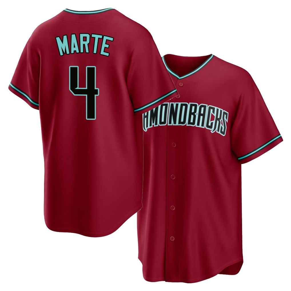 Arizona #4 Marte Player Baseball Short Sleeve Crimson Jersey Ketel For Men Women Youth Gift