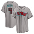 Arizona #4 Marte Player Baseball Short Sleeve Gray Jersey Ketel For Men Women Youth Gift