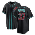 Arizona #37 Ginkel Player Baseball Short Sleeve Black Jersey Kevin For Men Women Youth Gift