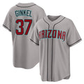 Arizona #37 Ginkel Player Baseball Short Sleeve Gray Jersey Kevin For Men Women Youth Gift