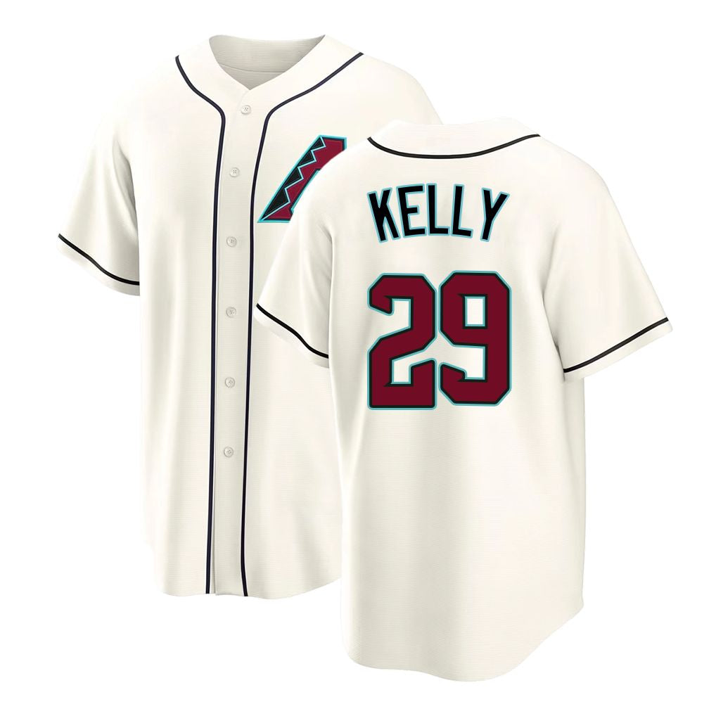 Arizona #29 Kelly Player Baseball Short Sleeve Cream Jersey Merrill For Men Women Youth Gift