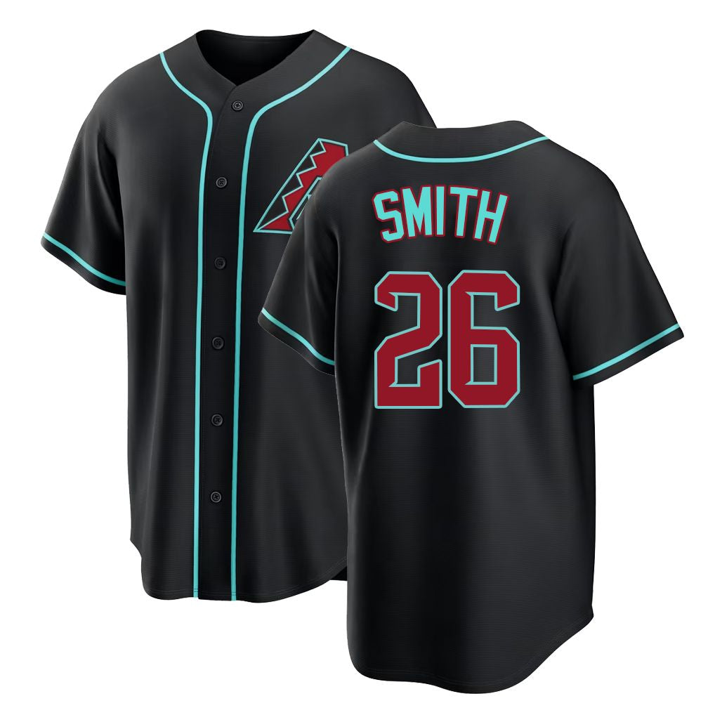 Arizona #26 Smith Player Baseball Short Sleeve Black Jersey Pavin For Men Women Youth Gift