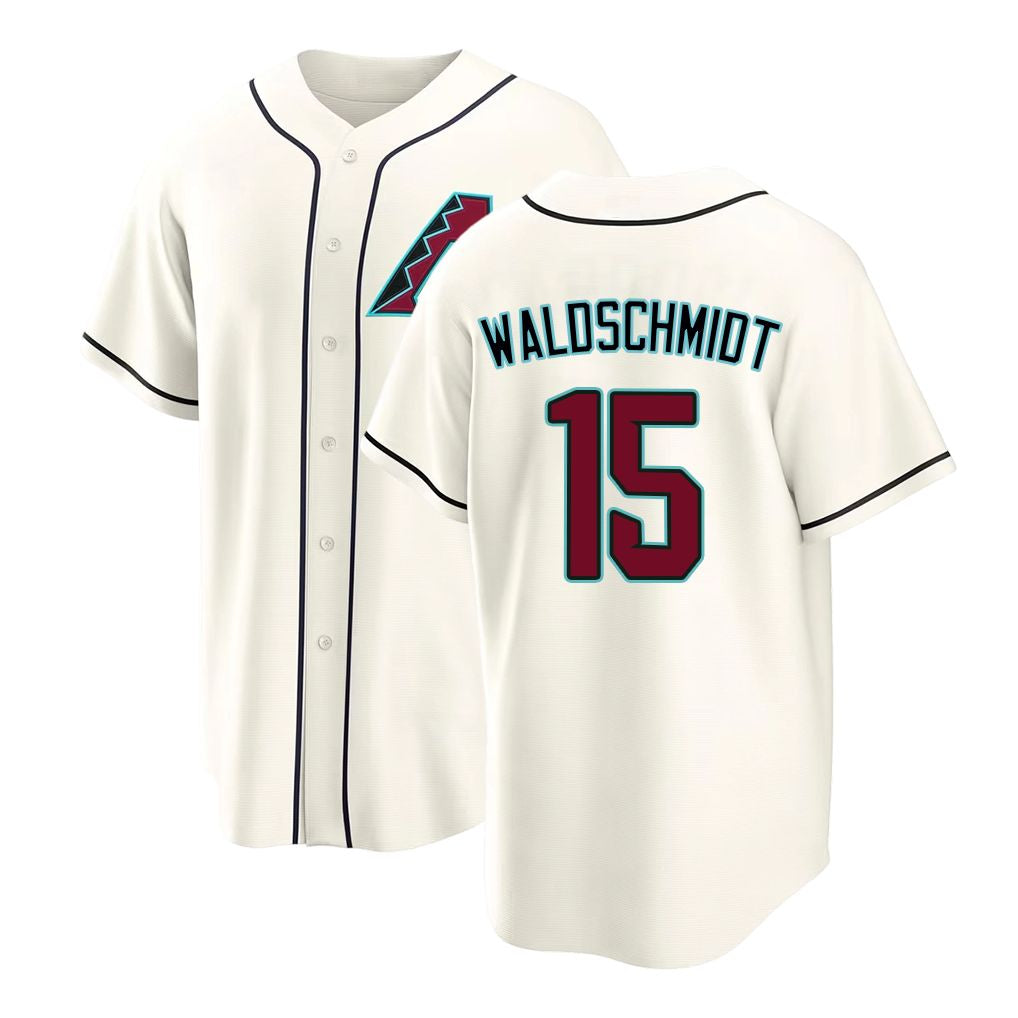 Arizona #15 Waldschmidt Player Baseball Short Sleeve Cream Jersey Ryan For Men Women Youth Gift