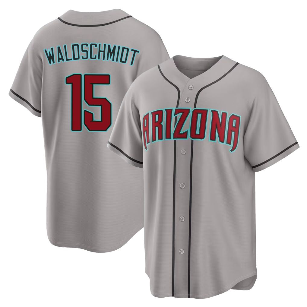 Arizona #15 Waldschmidt Player Baseball Short Sleeve Gray Jersey Ryan For Men Women Youth Gift