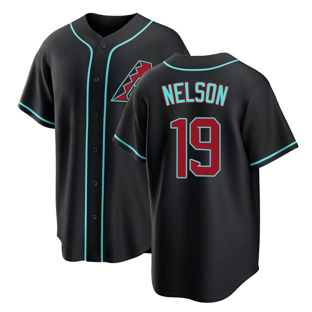 Arizona #19 Nelson Player Baseball Short Sleeve Black Jersey Ryne For Men Women Youth Gift