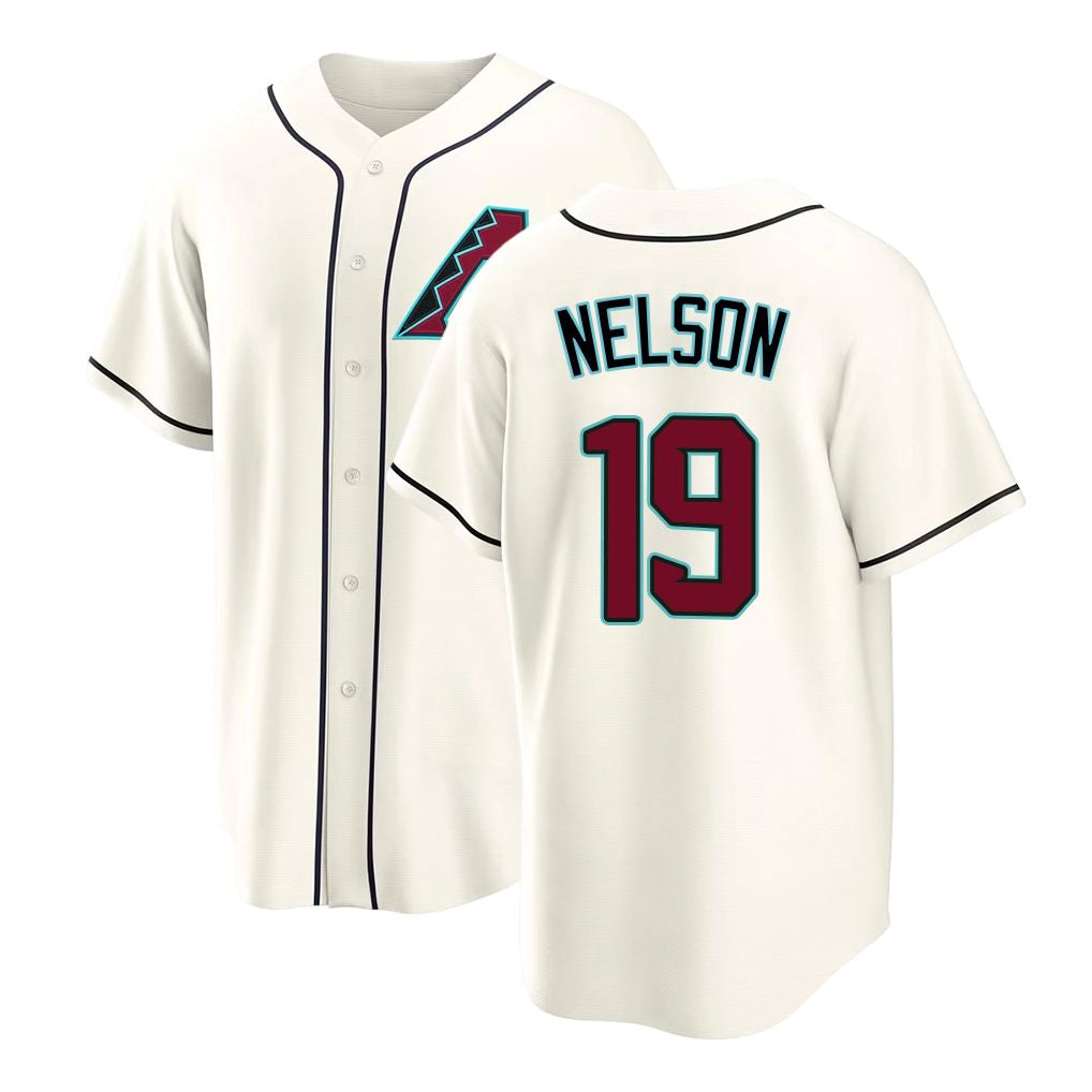 Arizona #19 Nelson Player Baseball Short Sleeve Cream Jersey Ryne For Men Women Youth Gift