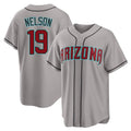 Arizona #19 Nelson Player Baseball Short Sleeve Gray Jersey Ryne For Men Women Youth Gift
