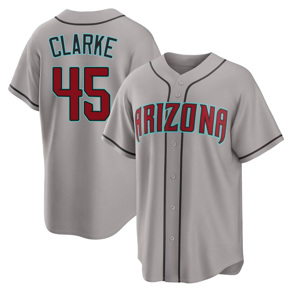 Arizona #45 Clarke Player Baseball Short Sleeve Gray Jersey Taylor For Men Women Youth Gift