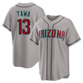 Arizona #13 Tawa Player Baseball Short Sleeve Gray Jersey Tim For Men Women Youth Gift