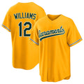 West Sacramento #12 Williams Player Baseball Short Sleeve Gold Jersey Alika For Men Women Youth Gift