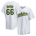 West Sacramento #66 Basso Player Baseball Short Sleeve White Jersey Brady For Men Women Youth Gift