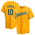 West Sacramento #10 Serven Player Baseball Short Sleeve Gold Jersey Brian For Men Women Youth Gift